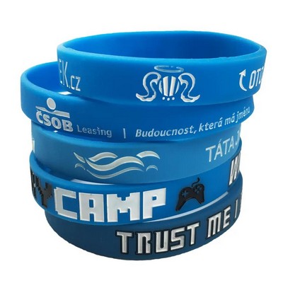 Debossed Color Filled Silicone Wristband