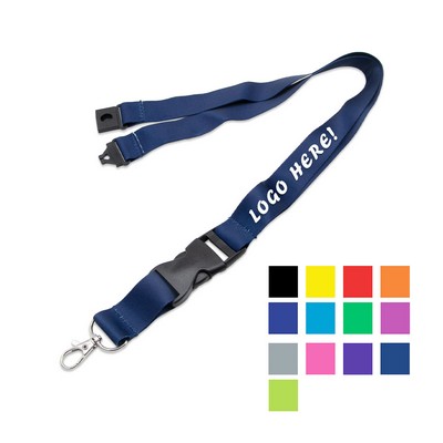 1" Dye Sublimated Polyester Lanyard w/ Bulldog Clip