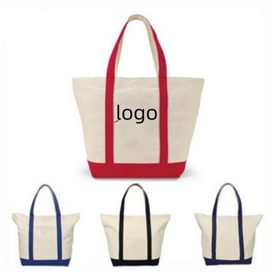 Heavy Duty Cotton Canvas Boat Tote Bag