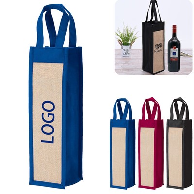 Jute Single Bottle Gift Bag