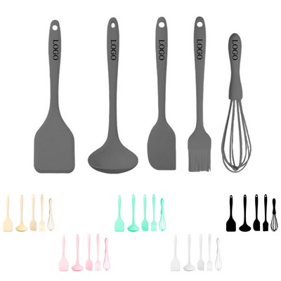 5 Piece Cooking Tools & Utensils Silicone Baking Set Heat Resistant Nonstick