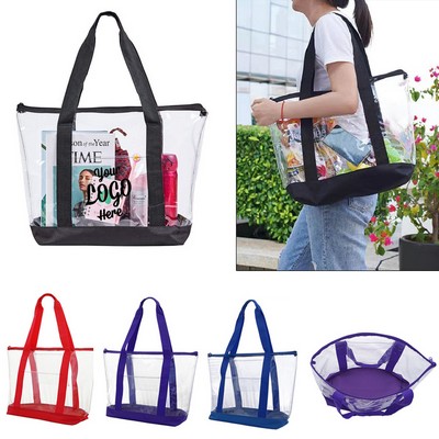 Stadium Clear PVC Zipper Tote Bag