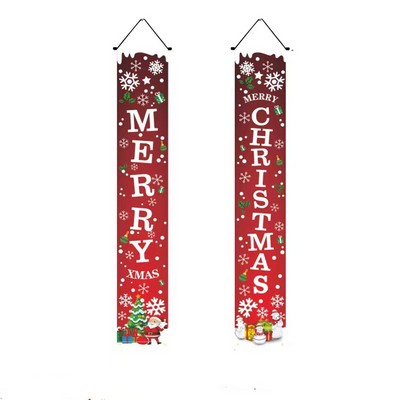 MERRY CHRISTMAS Hanging Banner In Pairs