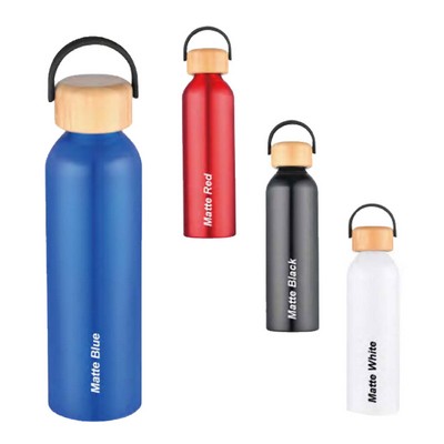 24 Oz. Aluminium Bottle With Bamboo Lid