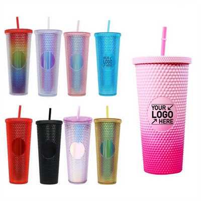 24oz Water Bottle Double Wall Studded Stylish Tumbler