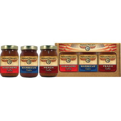 Three Gourmet 16oz Salsas Or Sauces (3x16oz) in Gift Box