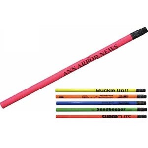 Fluorescent Pencil w/Black Eraser (Spot Color)