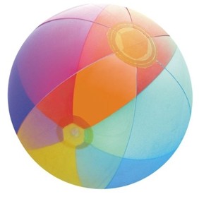 16" Inflatable Transparent Rainbow Shaded Beach Ball