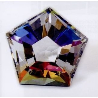 Optic Crystal Rainbow Faceted Star Award (1¾"x2")