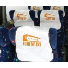 Bus Headrest Cover Convention, Tour, Trade Shows, large Bus Cover Universal Fit