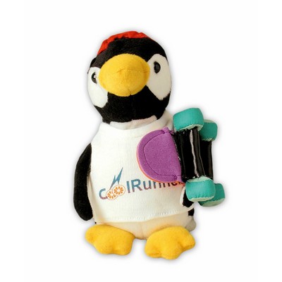 Custom Plush Penguin w/ Fabric Skateboard Accessory