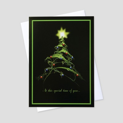 Laser Tree Holiday Greeting Card