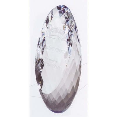 Small Gem Cut Ellipse Optical Crystal Award