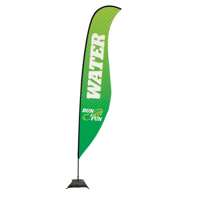 17' Premium Sabre Sail Sign Flag, 1-Sided, Scissor Base