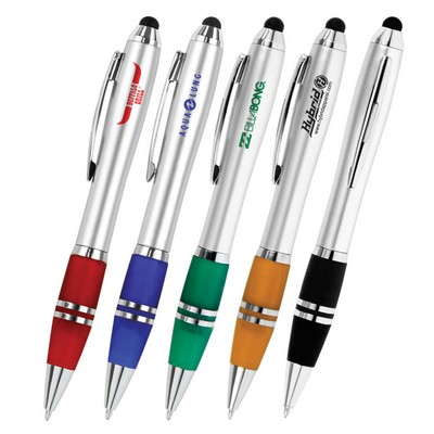 Blitz Silver Twist Action Stylus Ballpoint Pen