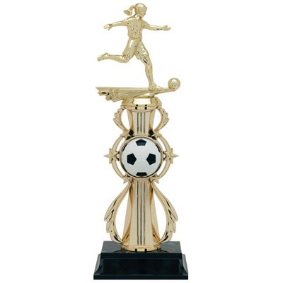 Soccer Riser Trophy Female 13" Tall