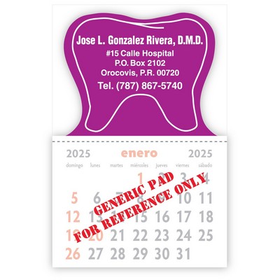 Designer Shaped Kwik-Stik Textured Vinyl Spanish Calendar w/ Tooth Top