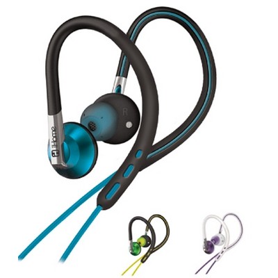 2-In-1 Sport Earhooks w/Earbuds w/ Mic/Remote & Pouch