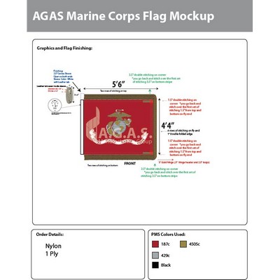 Marine Corps Parade Flags 52x66 inch