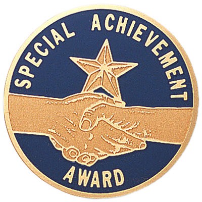 2" Special Achievement Award Etched Enameled Medallion Insert Disc