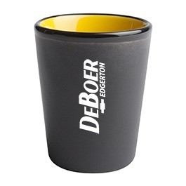 1.5 Oz. Hilo Shot Glass (Matte Black/Yellow)