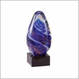 Blue Sphere Art Glass Award 6 1/4"H