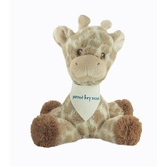 11" Loppy Baby Giraffe Stuffed Animal w/Bandana & One Color Imprint