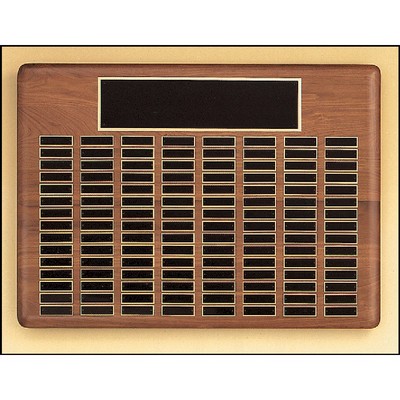 Walnut Perpetual Horizontal 96 Plate Plaque (22" x 30")