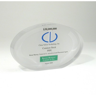 Flat Oval Lucite® Embedment Award (6 1/2" x 4" x 1")