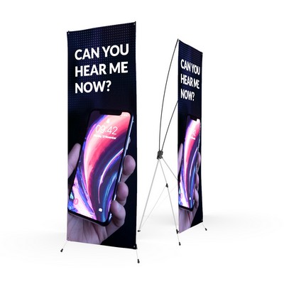 24" x 64" Premier Vinyl Indoor X-Banner Stand