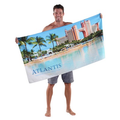 30" x 60", 11 lb., Terry Velour, Sublimated, Digitally Printed Beach Towel