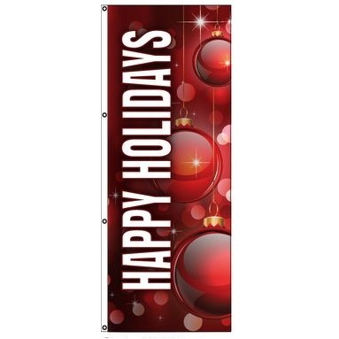 Unipole® Holiday Flag (Red Happy Holiday)