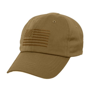 Coyote Brown Tactical Operators Cap w/ Embroidered Flag