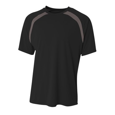 A4 Men's Spartan Short Sleeve Color Block Tee