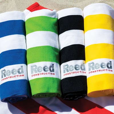 Microfiber Cabana Stripe Beach Towel