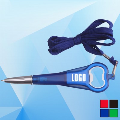 Cord Pen with Bottle Opener