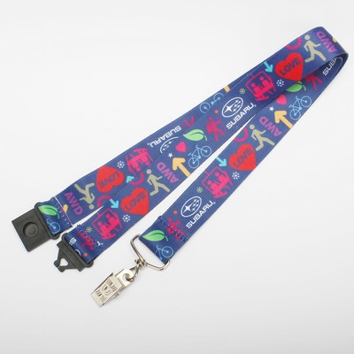 5/8" Dye Sublimation Full Color Imprint Neck Lanyards with Safety Breakaway