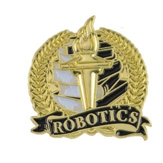 Bright Gold Academic Robotics Lapel Pin (1-1/8")