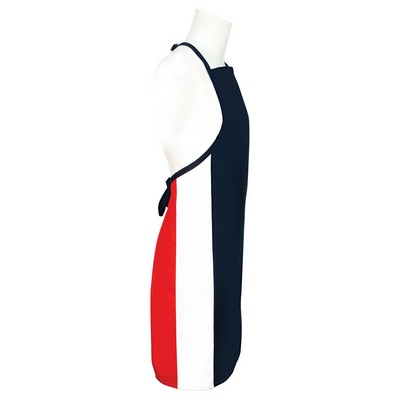 Fame® F33XL FLG Black Long No Pocket Bib Apron Flag Design Red/White/Blue