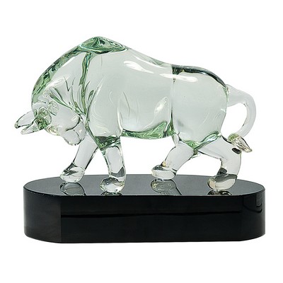 Bull Art Glass Award 7 1/2"H