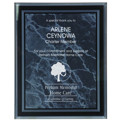 Black Marble Border Clear-Plaque Acrylic (8" x 10")