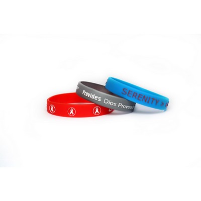 Embossed Silicone Bracelet with print (1/2")