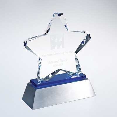 Blue Twinkle Star Optic Crystal Award