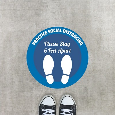 Custom "Social Distancing" Floor Stickers - 12" x 12"