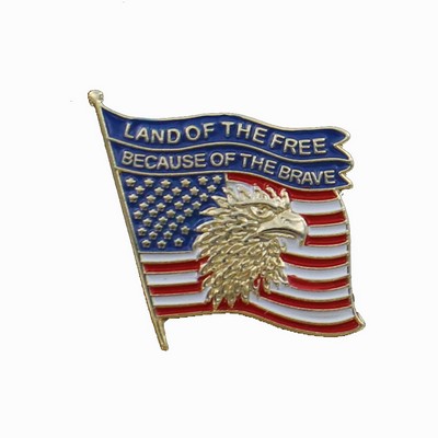 1" Eagle Head American Flag Lapel Pin