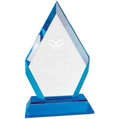 7" Blue Frosted Base Diamond Impress Acrylic Award