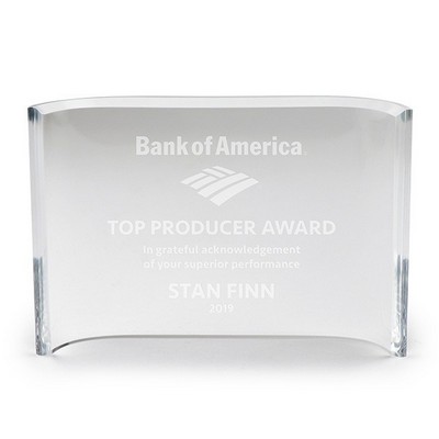 6" x 8" Clear Acrylic Crescent Award