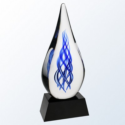 Kappa Art Glass Series on Black Crystal Base, 11"H