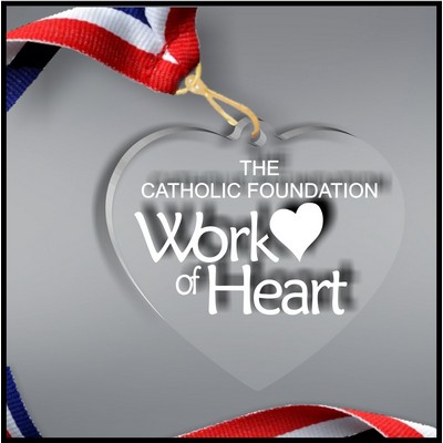 Heart Neck Medal in Clear Acrylic