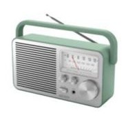 Jensen Audio Portable Silver & Green AM/FM Radio w/Telescopic Antenna